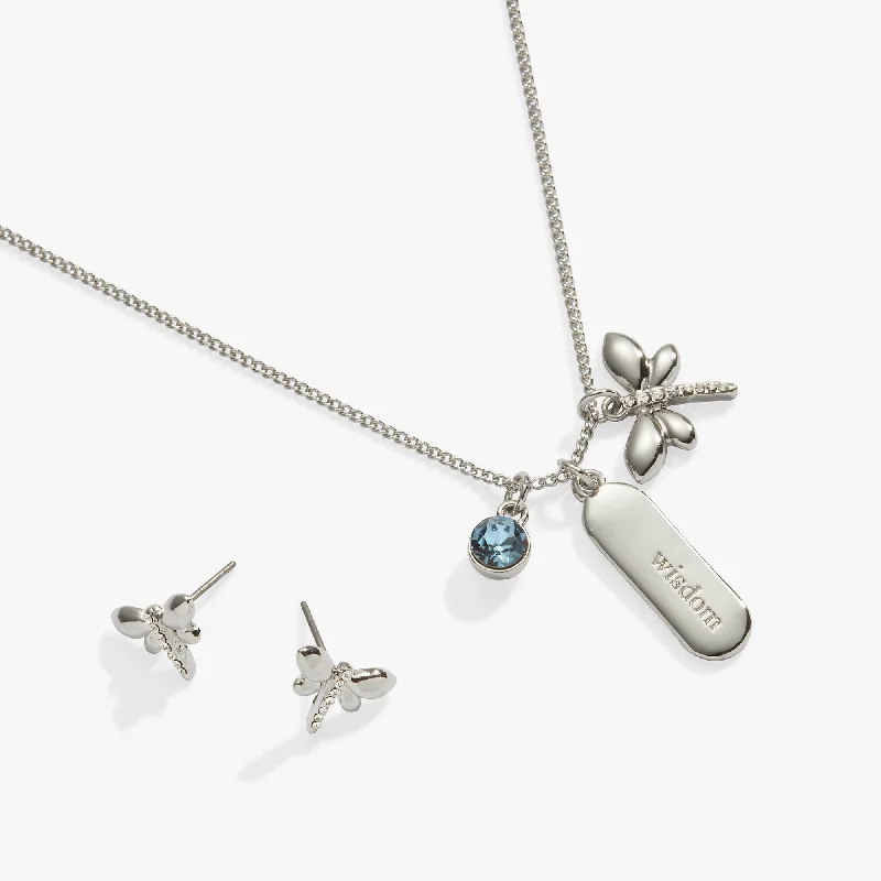Shop Classic Women's Necklaces & Pendants with a Modern Twist-Wisdom Crystal and Dragonfly Charm Necklace and Earring Set Shop Classic Women's Necklaces & Pendants with a Modern Twist-Wisdom Crystal and Dragonfly Charm Necklace and Earring Set