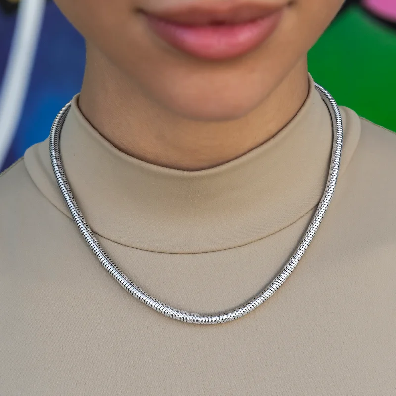 Shop Classic Women's  Necklaces & Pendants with a Modern Twist-Snake Chain Necklace in White Gold - 4mm