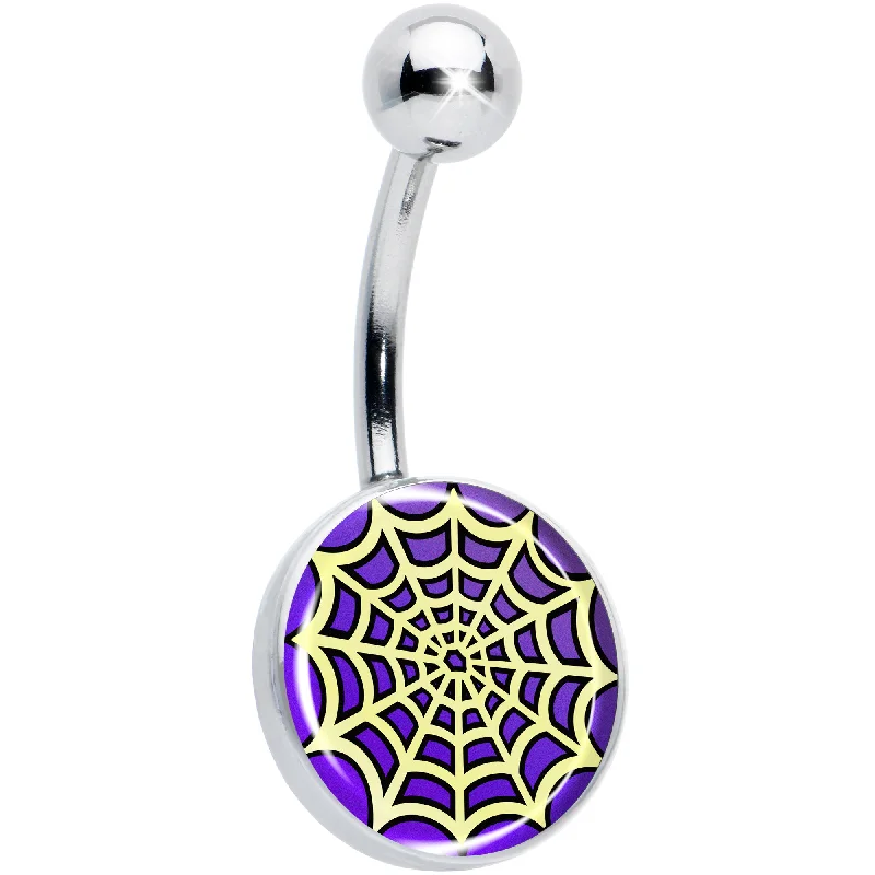 Beautiful Belly Rings for Elegant Style -Two Tone Spider Web Belly Ring