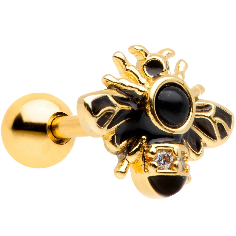 Women's Earrings – Elegant Designs for Every Personality--16 Gauge 1/4 Clear Gem Gold Tone Insect Bee Cartilage Tragus Earring Women's Earrings – Elegant Designs for Every Personality--16 Gauge 1/4 Clear Gem Gold Tone Insect Bee Cartilage Tragus Earring