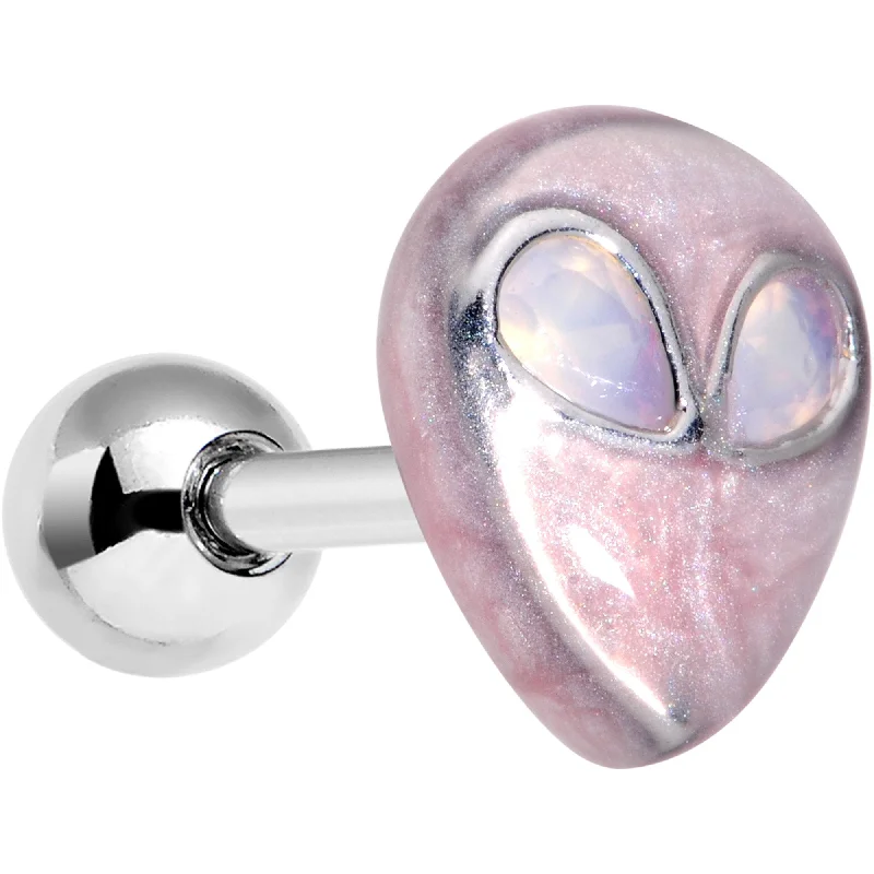 Women's Earrings – Elegant Designs for Every Personality--16 Gauge 1/4 White Synthetic Opal Alien Tragus Cartilage Earring