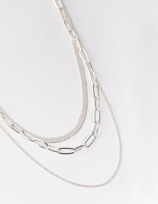 Shop Classic Women's Necklaces & Pendants with a Modern Twist-Silver Mix Trend Chain Necklace Pack Shop Classic Women's Necklaces & Pendants with a Modern Twist-Silver Mix Trend Chain Necklace Pack