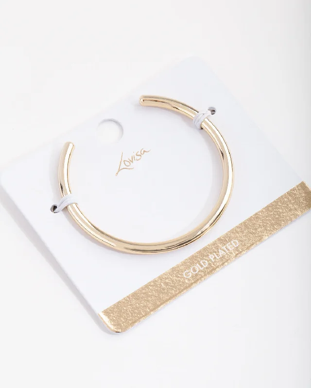 Adjustable Stone Bangles for Women-Gold Plated Open Cuff Bracelet
