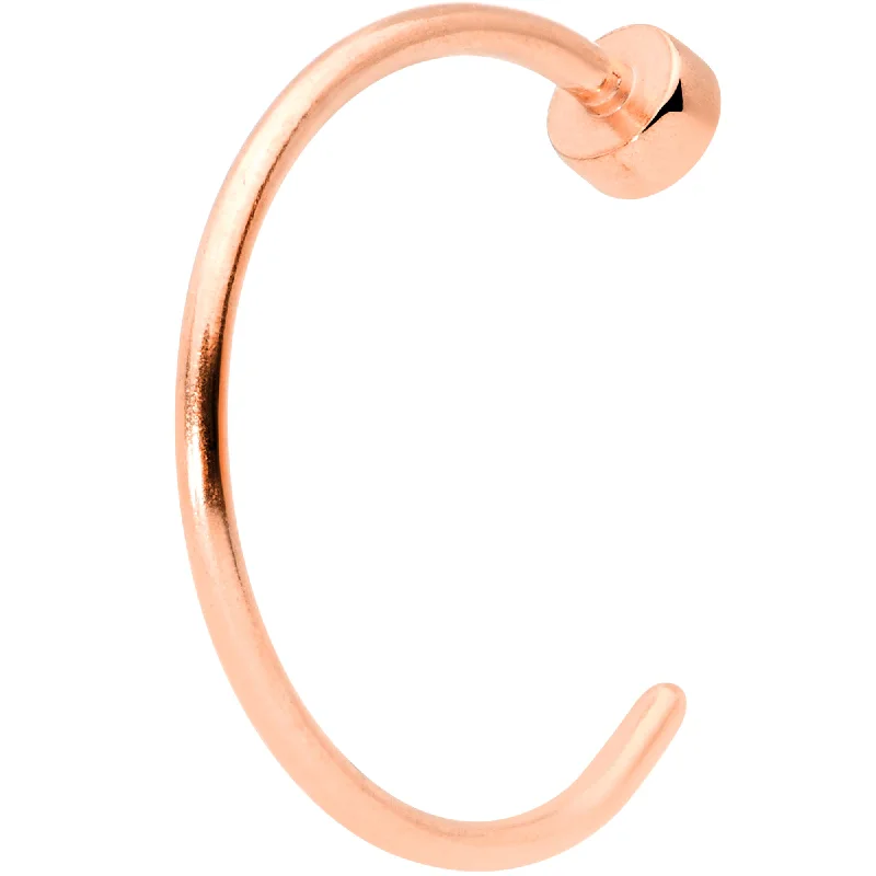 Trendy Nose Rings for Edgy Fashion -22 Gauge 5/16 Rose Gold Tone Disc Nose Hoop
