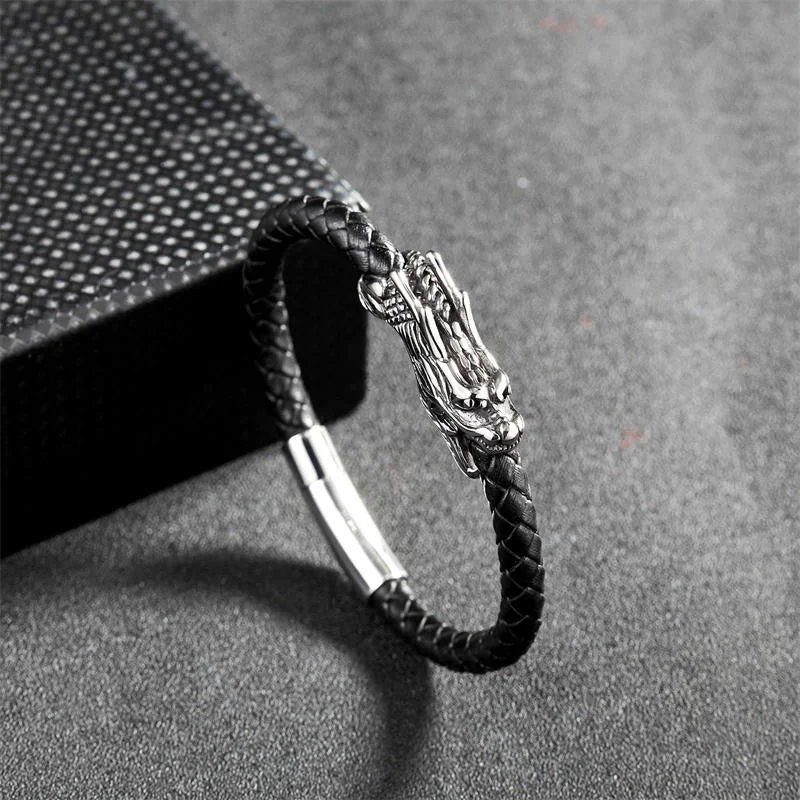 Affordable Bracelets for Men-Dragon Leather Titanium Steel Luck Braided Bracelet Bangle (Extra 30% Off | USE CODE: FS30) Affordable Bracelets for Men-Dragon Leather Titanium Steel Luck Braided Bracelet Bangle (Extra 30% Off | USE CODE: FS30)