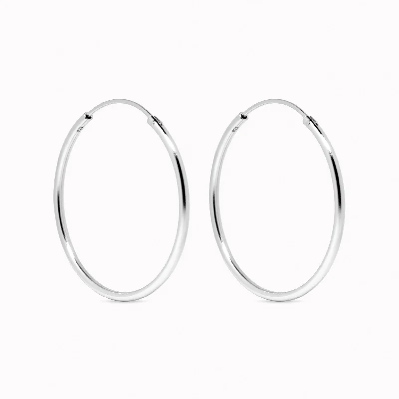 Women's Earrings – Elegant Designs for Every Personality--Silver Hoop Earrings 30mm - Rebecca