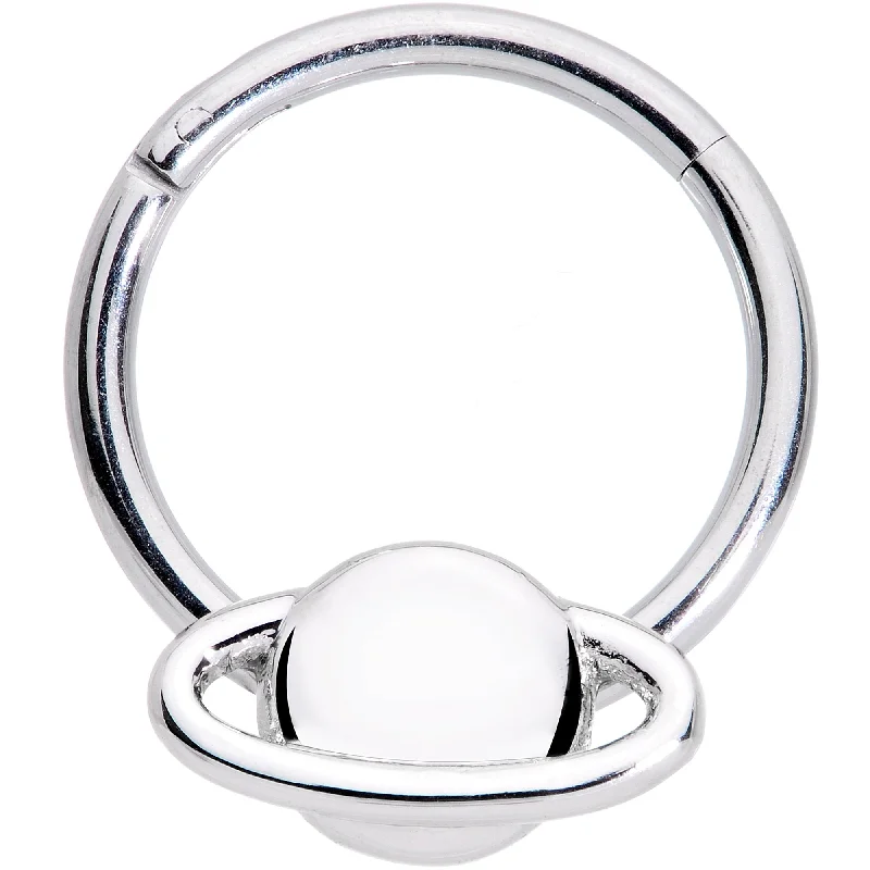 Nose Rings for Daytime Look -16 Gauge 3/8 Outer Space Planet Saturn Hinged Segment Ring Nose Rings for Daytime Look -16 Gauge 3/8 Outer Space Planet Saturn Hinged Segment Ring