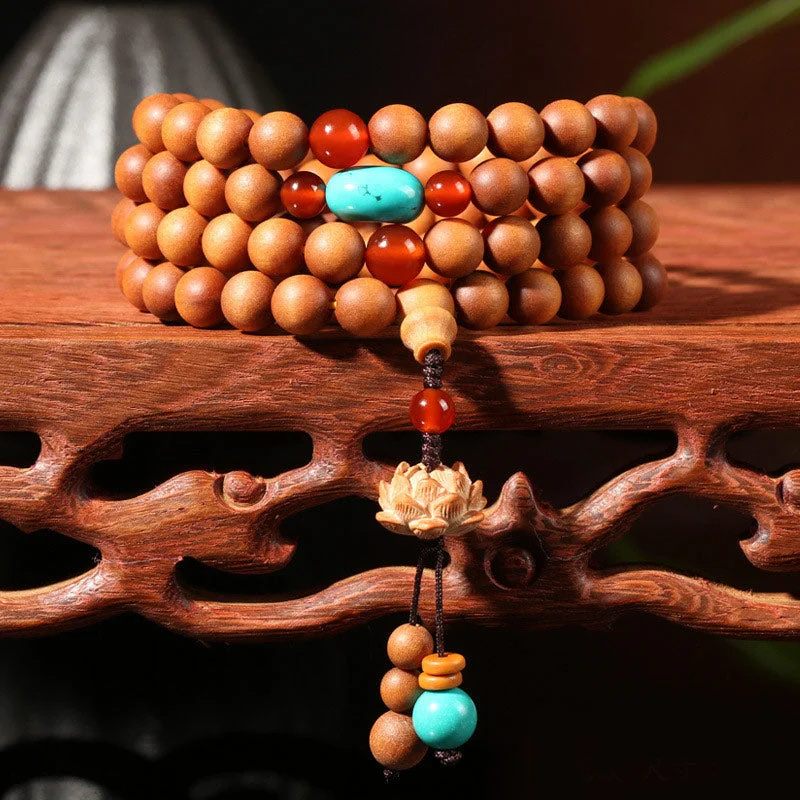 Classy Bracelets for Men with Metal Details-Buddha Stones Tibetan Sandalwood Lotus Enlightenment Charm Mala Bracelet Classy Bracelets for Men with Metal Details-Buddha Stones Tibetan Sandalwood Lotus Enlightenment Charm Mala Bracelet
