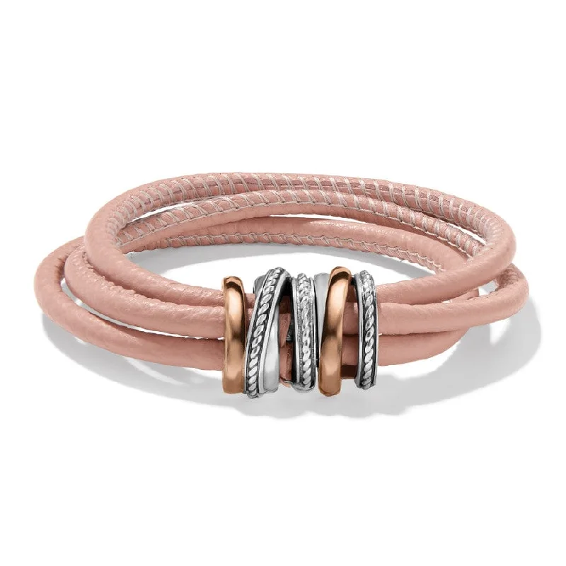 Crystal Gemstone Bangle Bracelets for Women-Neptune's Rings Two Tone Bracelet