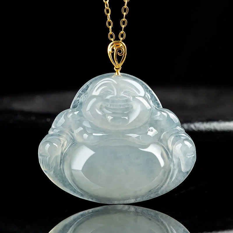Shop Classic Women's Necklaces & Pendants with a Modern Twist-Laughing Buddha Natural Jade 18K Gold Abundance Necklace Pendant Shop Classic Women's Necklaces & Pendants with a Modern Twist-Laughing Buddha Natural Jade 18K Gold Abundance Necklace Pendant
