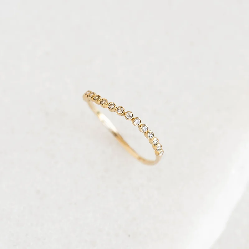 Chic Women's Rings for Fashion-Forward Looks-Diamond Wavy Ring 14k Gold - Amara