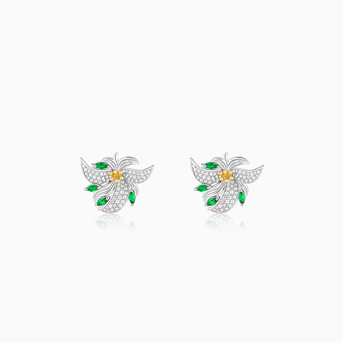 Women's Earrings – Elegant Designs for Every Personality--Silver Tranquil Trillium Studs Women's Earrings – Elegant Designs for Every Personality--Silver Tranquil Trillium Studs
