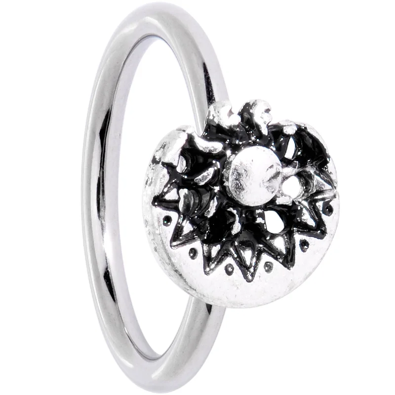 Beautifully Crafted Lip Rings16 Gauge 3/8 Moon Cradling the Sun BCR Captive Ring