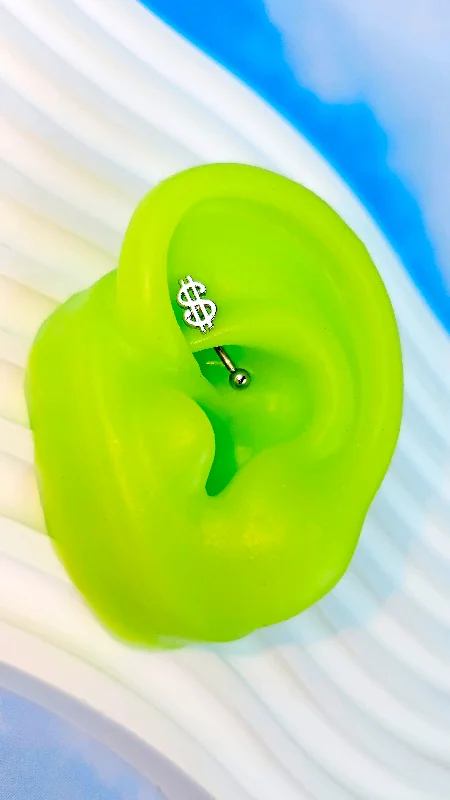Women's Earrings – Elegant Designs for Every Personality--16 Gauge 5/16 Seeing Money Curved Eyebrow Ring