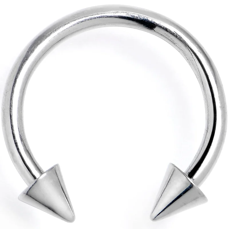 Unique Lip Rings for Creative Piercings16 Gauge 3/8 G23 Titanium Punk Cone End Horseshoe Circular Barbell