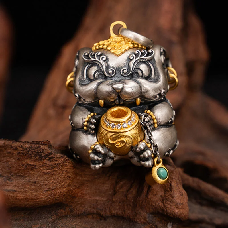 Shop Classic Women's Necklaces & Pendants with a Modern Twist-Buddha Stones 925 Sterling Silver Tibetan Treasure-spitting Rat Protection Necklace Pendant Shop Classic Women's Necklaces & Pendants with a Modern Twist-Buddha Stones 925 Sterling Silver Tibetan Treasure-spitting Rat Protection Necklace Pendant