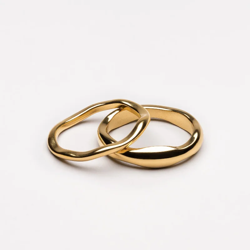 Chic Women's Rings for Fashion-Forward Looks-"Gemini" Stackable Rings