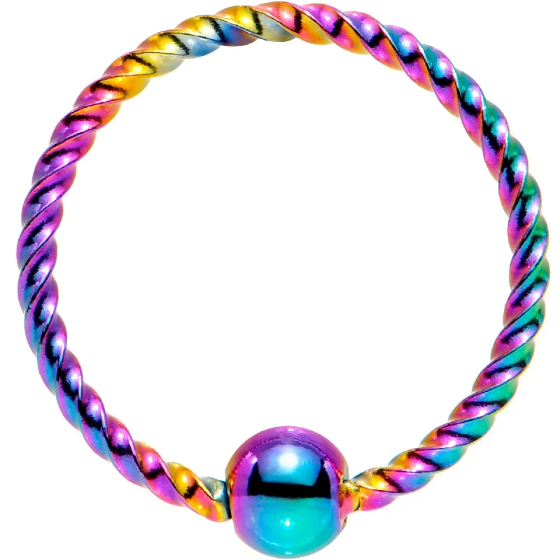 Women's Earrings – Elegant Designs for Every Personality--20 Gauge 5/16 Rainbow Anodized So Twisted Captive Style Seamless Ring