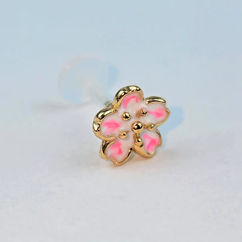 Timeless Lip Rings for All Occasions16 Gauge Flower Pink Blossom PTFE Bioplast Labret Monroe Tragus