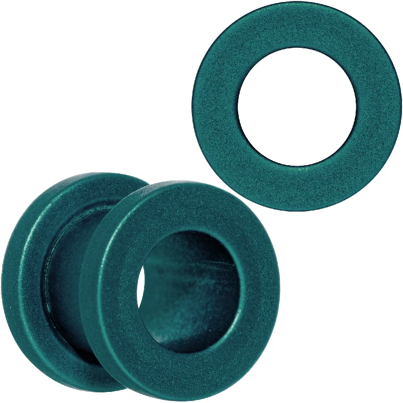Women's Earrings – Elegant Designs for Every Personality--Teal Matte Silicone Screw Fit Tunnel Plug Set 6mm to 25mm Women's Earrings – Elegant Designs for Every Personality--Teal Matte Silicone Screw Fit Tunnel Plug Set 6mm to 25mm