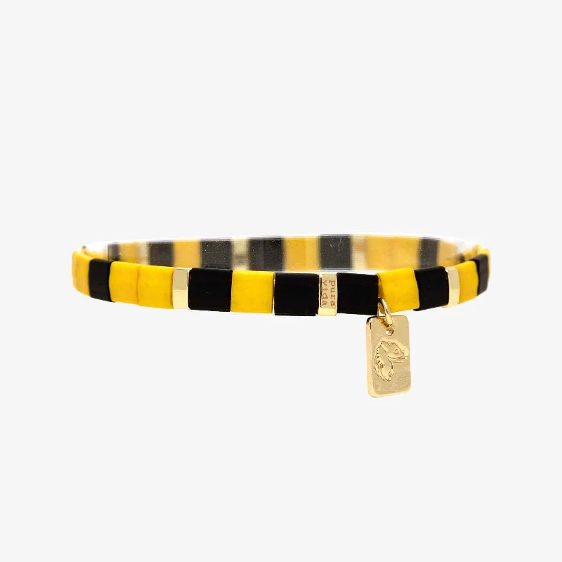 Men's Bracelets with Natural Gemstones-Hufflepuff™ Tile Bead Stretch Bracelet