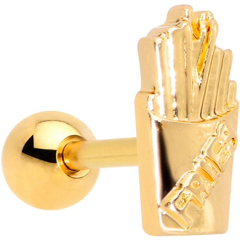 Women's Earrings – Elegant Designs for Every Personality--16 Gauge 1/4 Gold Tone Fast Food French Fries Cartilage Tragus Earring Women's Earrings – Elegant Designs for Every Personality--16 Gauge 1/4 Gold Tone Fast Food French Fries Cartilage Tragus Earring