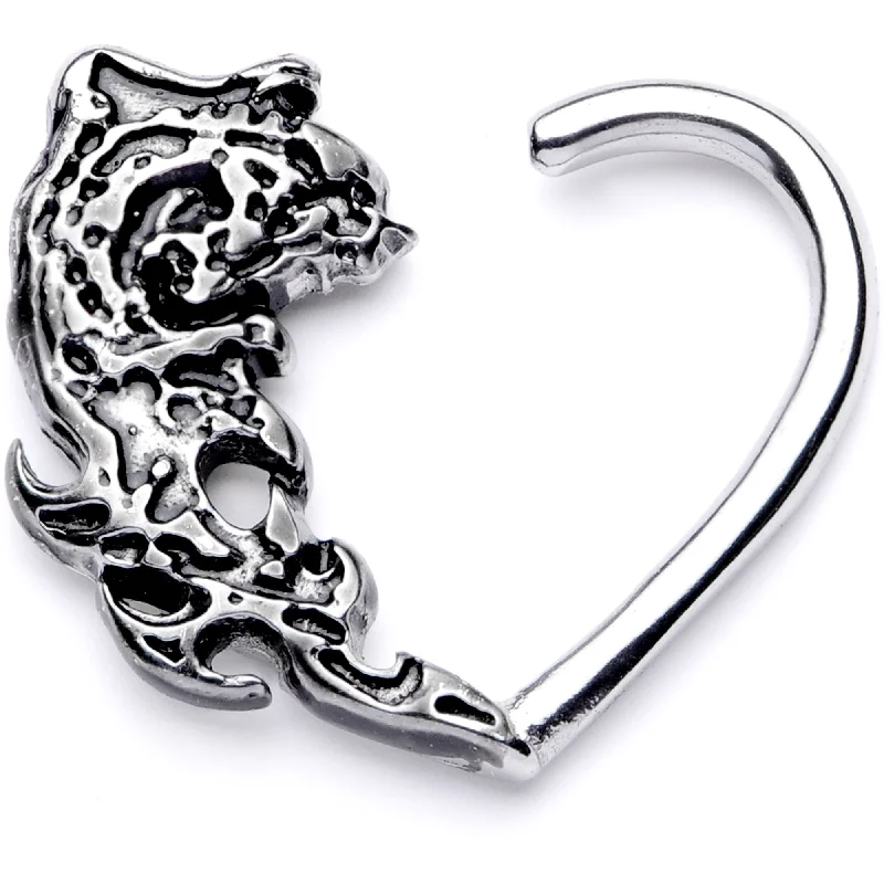 Women's Earrings – Elegant Designs for Every Personality--16 Gauge 3/8 Tribal Wave Right Heart Closure Ring
