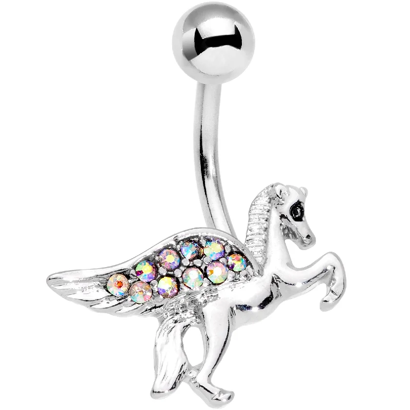 Stunning Belly Rings for Trendy Looks -Aurora Gem Majestic Pegasus Belly Ring