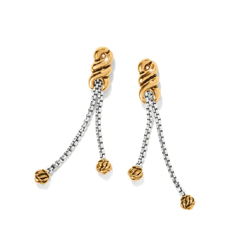 Women's Earrings – Elegant Designs for Every Personality--Interlok Twist Double Chain Post Drop Earrings