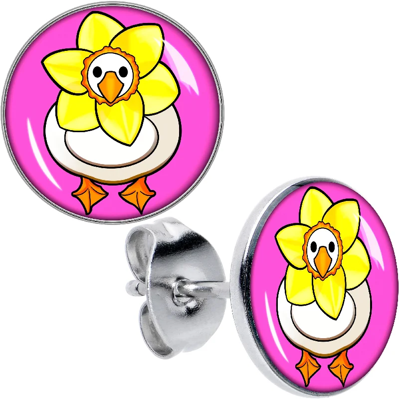 Women's Earrings – Elegant Designs for Every Personality--Daffodil Duck Stud Earrings
