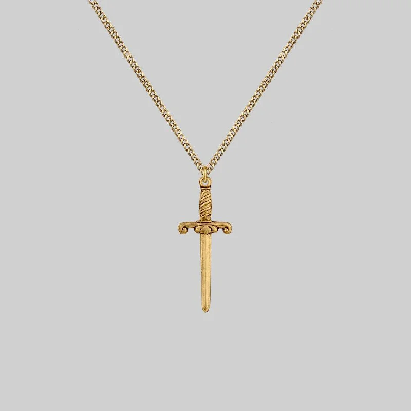 Shop Classic Women's Necklaces & Pendants with a Modern Twist-TRUST. Dagger Necklace - Gold Shop Classic Women's Necklaces & Pendants with a Modern Twist-TRUST. Dagger Necklace - Gold