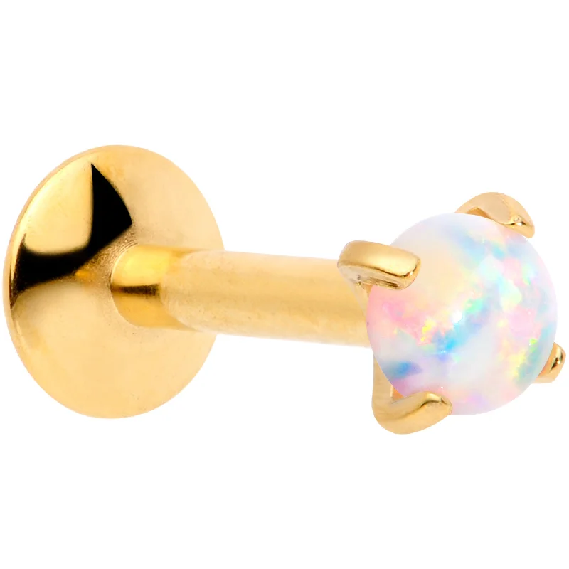 Lip Rings for Trendy Piercing Styles16G 5/16 3mm Syn Opal Gold G23 Titanium Internal Thread Labret Lip Rings for Trendy Piercing Styles16G 5/16 3mm Syn Opal Gold G23 Titanium Internal Thread Labret