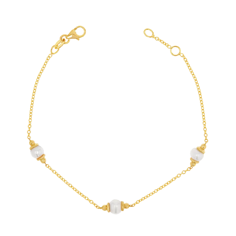 Classic Braided Leather Bracelets for Men-Pearl Station Bracelet