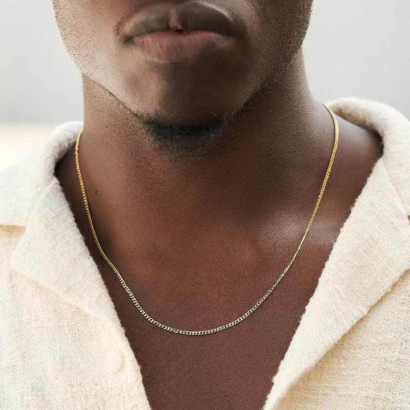 Exclusive Men's Necklaces & Pendants for the Modern Gentleman-Micro Cuban in Yellow Gold - 2mm Exclusive Men's Necklaces & Pendants for the Modern Gentleman-Micro Cuban in Yellow Gold - 2mm
