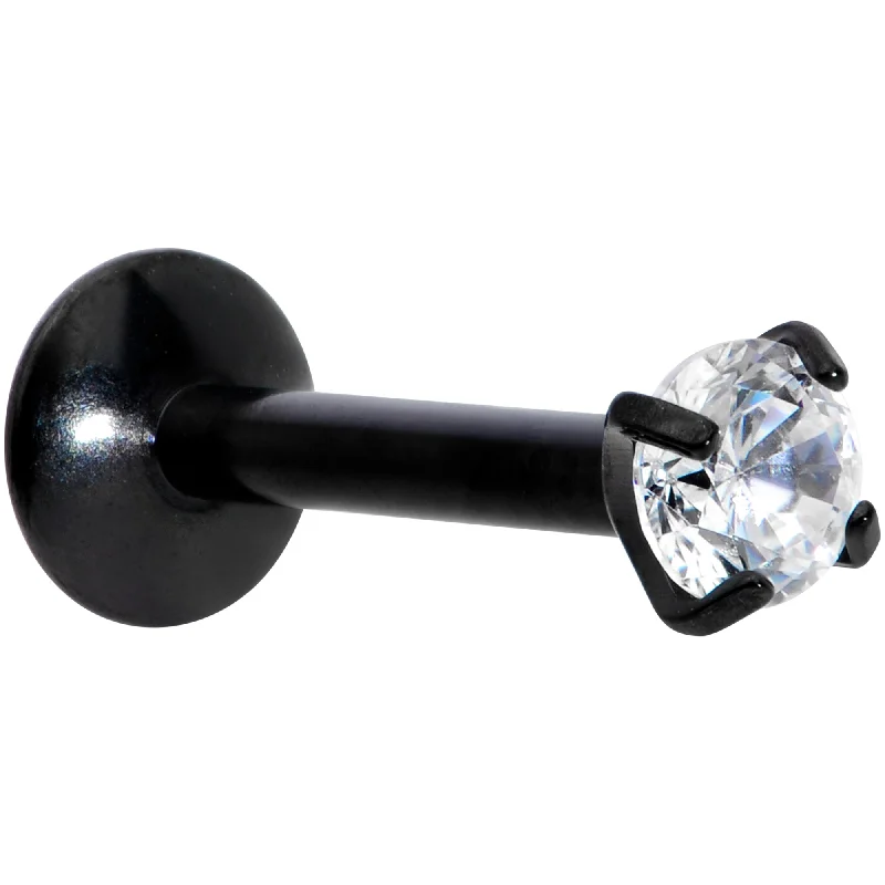 Women's Earrings – Elegant Designs for Every Personality--16 Gauge 5/16 3mm CZ Black G23 Titanium Internally Threaded Labret