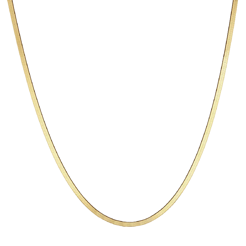 Shop Classic Women's  Necklaces & Pendants with a Modern Twist-14K Gold Thin Herringbone Necklace 3mm
