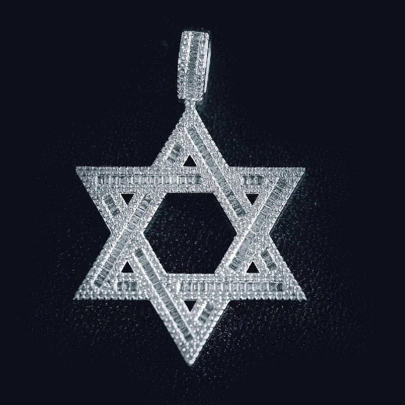 Exclusive Men's Necklaces & Pendants for the Modern Gentleman-Star of David Pendant in White Gold Exclusive Men's Necklaces & Pendants for the Modern Gentleman-Star of David Pendant in White Gold