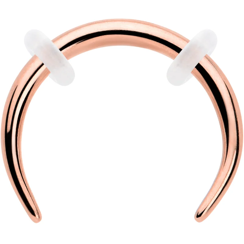 Women's Earrings – Elegant Designs for Every Personality--16 Gauge 5/16 Rose Gold Tone Pincher Crescent Taper Women's Earrings – Elegant Designs for Every Personality--16 Gauge 5/16 Rose Gold Tone Pincher Crescent Taper
