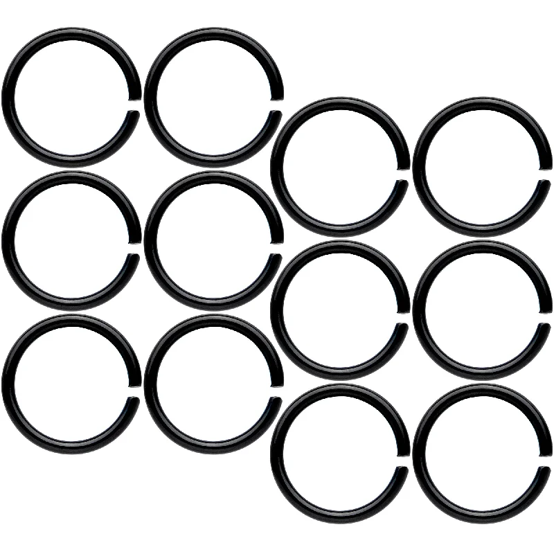 Minimalist Nose Rings -18 Gauge 5/16 Black Anodized Seamless Circular Ring Set of 12 Minimalist Nose Rings -18 Gauge 5/16 Black Anodized Seamless Circular Ring Set of 12