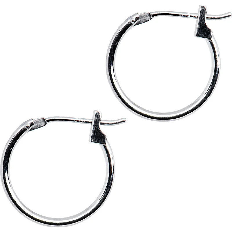 Women's Earrings – Elegant Designs for Every Personality--14KT White Gold 1.5mm 9/16 Inch Hoop Earrings