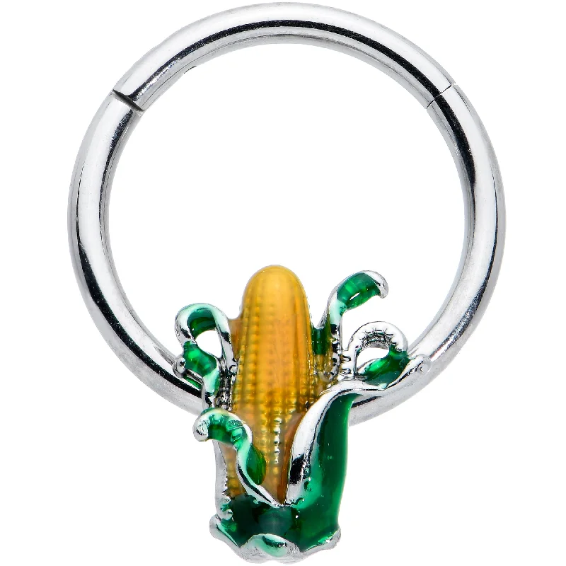 Unique Designer Nose Rings for Modern Looks -16 Gauge 3/8 Summer Corn On The Cob Hinged Segment Ring Unique Designer Nose Rings for Modern Looks -16 Gauge 3/8 Summer Corn On The Cob Hinged Segment Ring