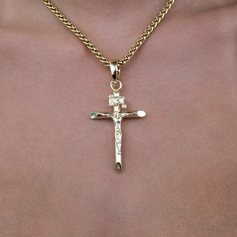 Shop Classic Women's  Necklaces & Pendants with a Modern Twist-Large Crucifix Pendant in Yellow Gold
