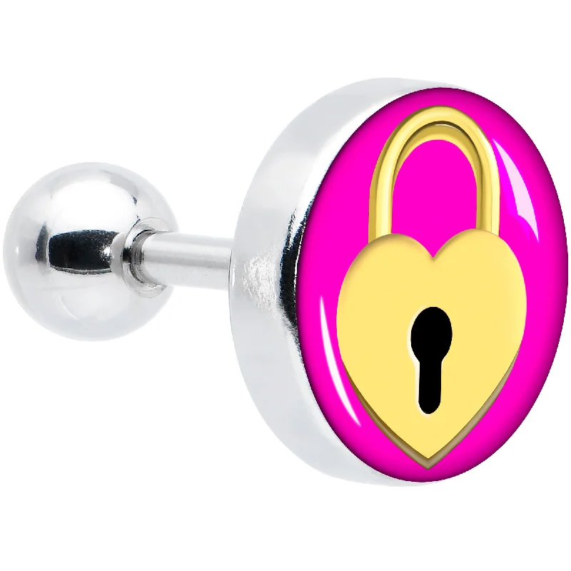 Women's Earrings – Elegant Designs for Every Personality--16 Gauge 1/4 Heart Lock Cartilage Tragus Earring Women's Earrings – Elegant Designs for Every Personality--16 Gauge 1/4 Heart Lock Cartilage Tragus Earring