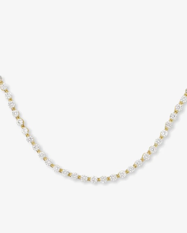 Shop Classic Women's  Necklaces & Pendants with a Modern Twist-She's an Icon Tennis Choker - Gold|White Diamondettes