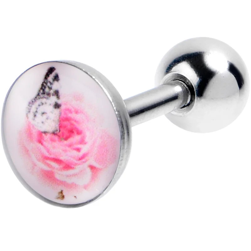 Women's Earrings – Elegant Designs for Every Personality--16 Gauge 1/4 Butterfly Pink Rose Cartilage Tragus Earring Women's Earrings – Elegant Designs for Every Personality--16 Gauge 1/4 Butterfly Pink Rose Cartilage Tragus Earring