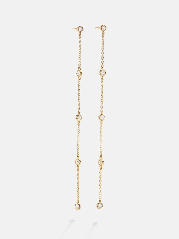 Women's Earrings – Elegant Designs for Every Personality--Yasmine 18K Gold Earrings - Gold/Pavé