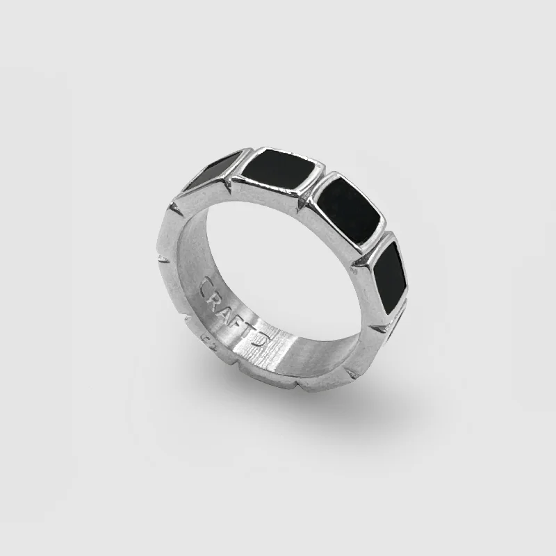 Top Men's Rings – Crafted for Every Style  Onyx Stone Band Ring (Silver)