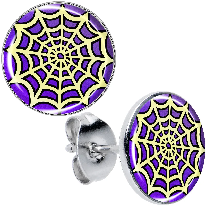 Women's Earrings – Elegant Designs for Every Personality--Two Tone Spider Web Stud Earrings