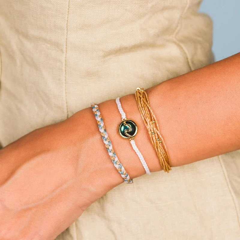 Women's Bangles with Gold Detailing-Glowing Wave Pack