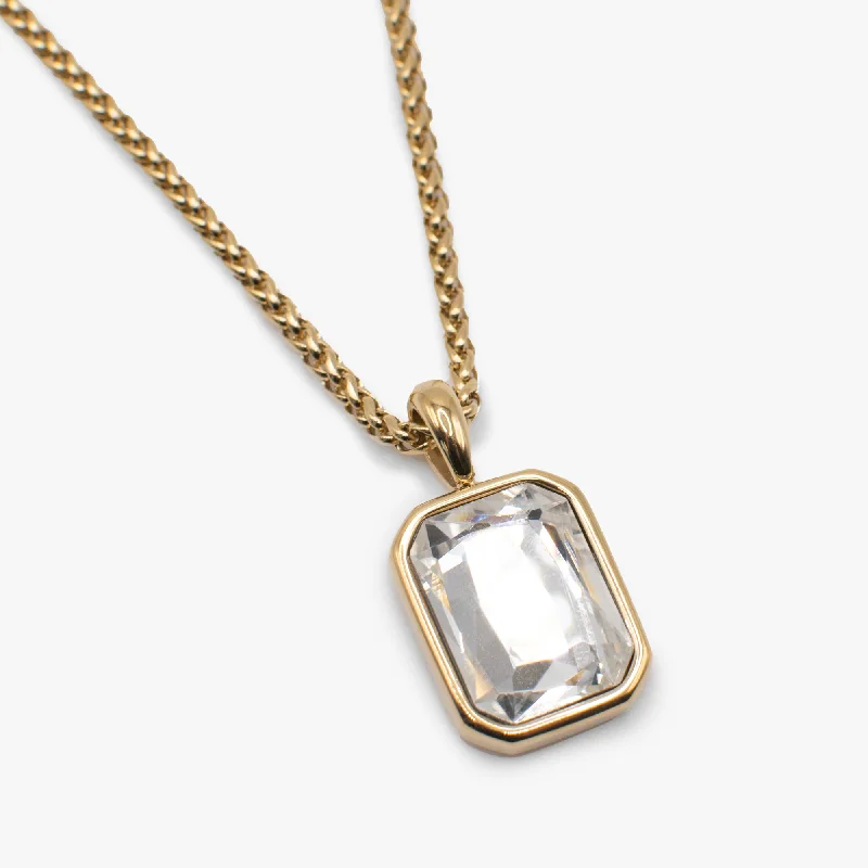Shop Classic Women's Necklaces & Pendants with a Modern Twist-Emerald Cut Crystal Necklace Shop Classic Women's Necklaces & Pendants with a Modern Twist-Emerald Cut Crystal Necklace